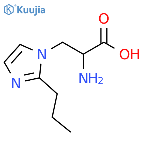 2-amino-3-(2-propyl-1H-imidazol-1-yl)propanoic acid structure