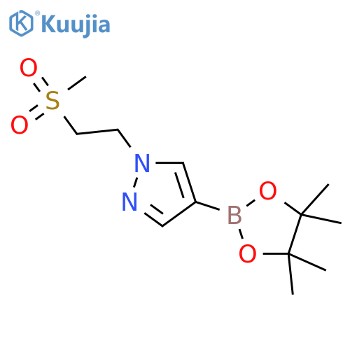 1-(2-methanesulfonylethyl)-4-(tetramethyl-1,3,2-dioxaborolan-2-yl)-1H-pyrazole structure