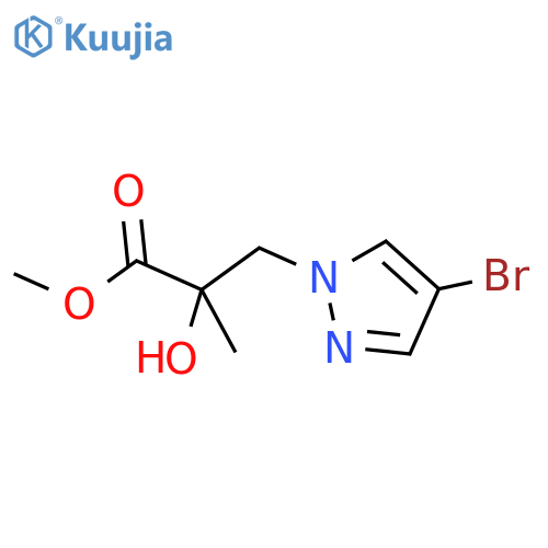 1H-Pyrazole-1-propanoic acid, 4-bromo-α-hydroxy-α-methyl-, methyl ester structure