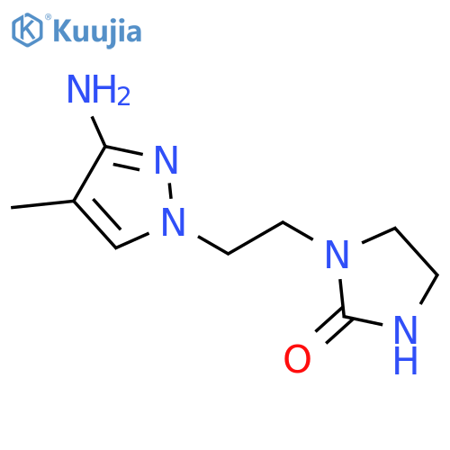 1-2-(3-amino-4-methyl-1H-pyrazol-1-yl)ethylimidazolidin-2-one structure