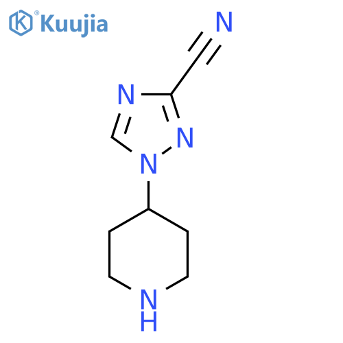 1-(piperidin-4-yl)-1H-1,2,4-triazole-3-carbonitrile structure
