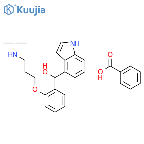 {2-[3-(tert-butylamino)propoxy]phenyl}(1H-indol-4-yl)methanol benzoate (salt) structure