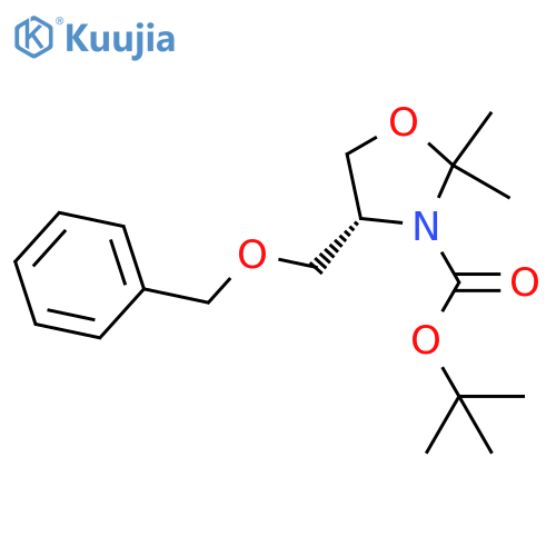 3-Oxazolidinecarboxylic acid, 2,2-dimethyl-4-[(phenylmethoxy)methyl]-, 1,1-dimethylethyl ester, (4R)- structure