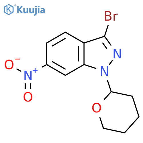 1H-Indazole, 3-bromo-6-nitro-1-(tetrahydro-2H-pyran-2-yl)- structure