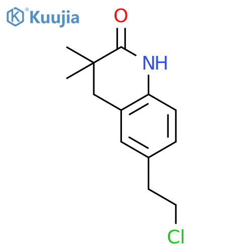 2(1H)-Quinolinone, 6-(2-chloroethyl)-3,4-dihydro-3,3-dimethyl- structure