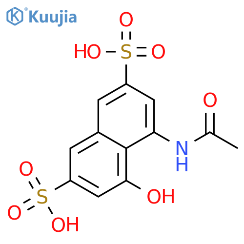 4-Acetamido-5-hydroxynaphthalene-2,7-disulphonic acid structure