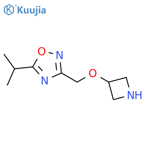 1,2,4-Oxadiazole, 3-[(3-azetidinyloxy)methyl]-5-(1-methylethyl)- structure