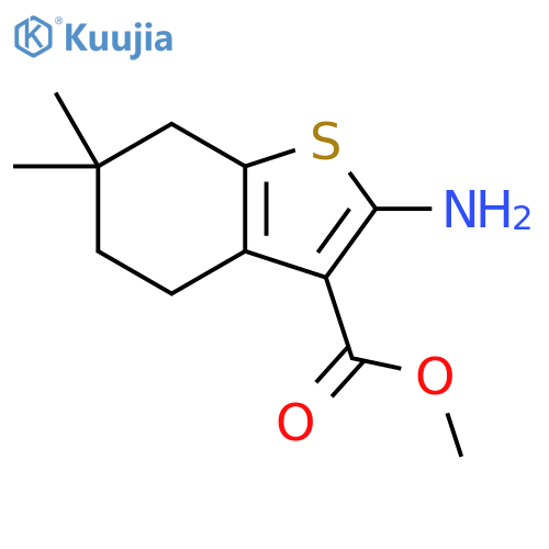 methyl 2-amino-6,6-dimethyl-4,5,6,7-tetrahydro-1-benzothiophene-3-carboxylate structure