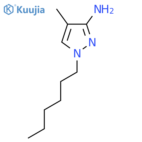 1-hexyl-4-methyl-1H-pyrazol-3-amine structure