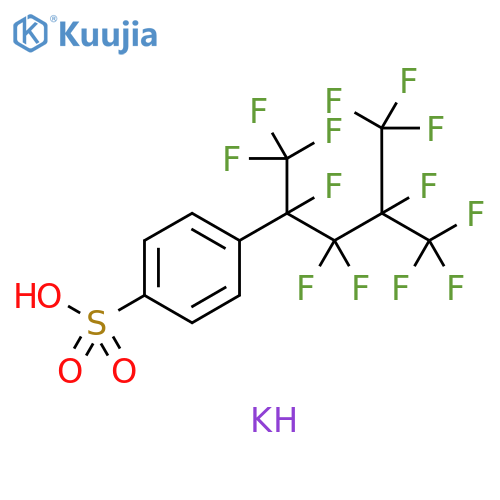 Benzenesulfonic acid, 4-[1,2,2,3,4,4,4-heptafluoro-1,3-bis(trifluoromethyl)butyl]-, potassium salt (1:1) structure