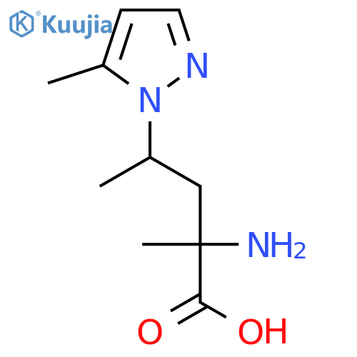 2-amino-2-methyl-4-(5-methyl-1H-pyrazol-1-yl)pentanoic acid structure