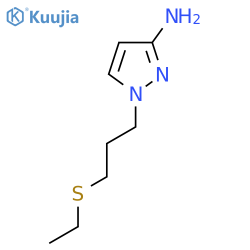 1-3-(ethylsulfanyl)propyl-1H-pyrazol-3-amine structure