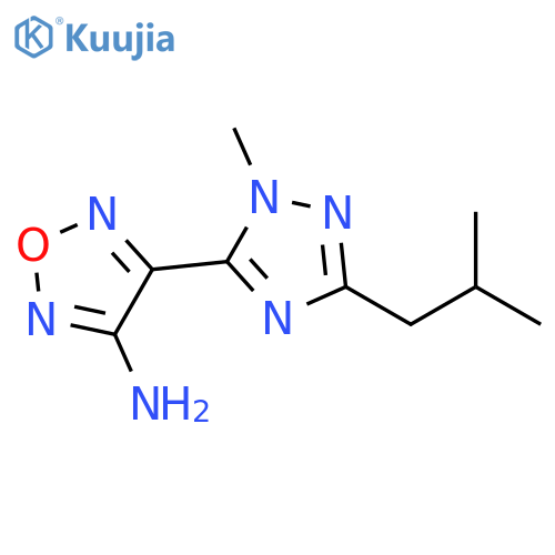 4-1-methyl-3-(2-methylpropyl)-1H-1,2,4-triazol-5-yl-1,2,5-oxadiazol-3-amine structure