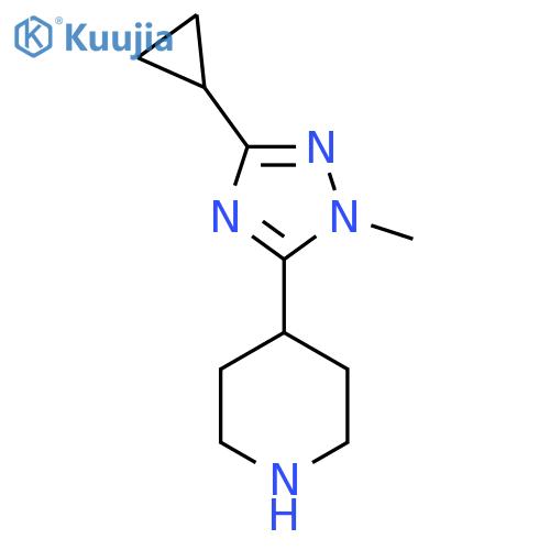 4-(3-Cyclopropyl-1-methyl-1h-1,2,4-triazol-5-yl)piperidine structure