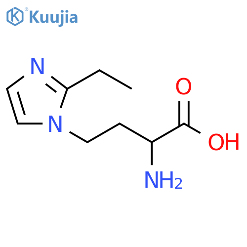 2-amino-4-(2-ethyl-1H-imidazol-1-yl)butanoic acid structure