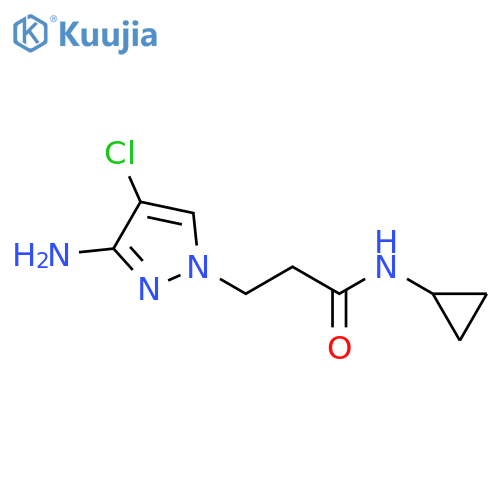 3-(3-amino-4-chloro-1H-pyrazol-1-yl)-N-cyclopropylpropanamide structure