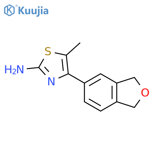 4-(1,3-dihydro-2-benzofuran-5-yl)-5-methyl-1,3-thiazol-2-amine structure