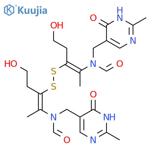 Formamide,N,N'-[dithiobis[2-(2-hydroxyethyl)-1-methyl-2,1-ethenediyl]]bis[N-[(1,4-dihydro-2-methyl-4-oxo-5-pyrimidinyl)methyl]-(9CI) structure