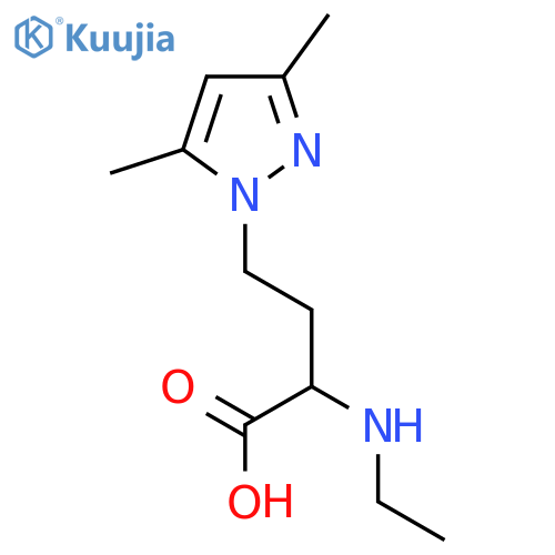 4-(3,5-dimethyl-1H-pyrazol-1-yl)-2-(ethylamino)butanoic acid structure