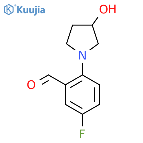 5-Fluoro-2-(3-hydroxypyrrolidin-1-yl)benzaldehyde structure