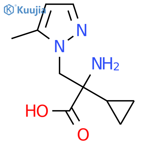 2-amino-2-cyclopropyl-3-(5-methyl-1H-pyrazol-1-yl)propanoic acid structure