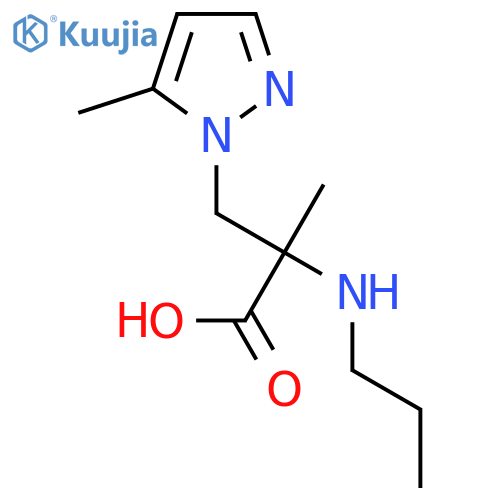 2-methyl-3-(5-methyl-1H-pyrazol-1-yl)-2-(propylamino)propanoic acid structure