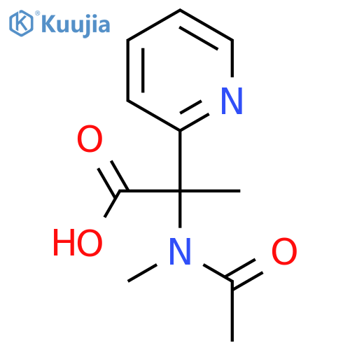 2-(N-methylacetamido)-2-(pyridin-2-yl)propanoic acid structure