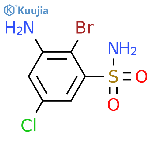 3-amino-2-bromo-5-chlorobenzene-1-sulfonamide structure