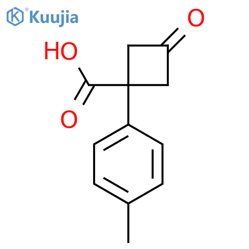 1-(4-Methylphenyl)-3-oxocyclobutane-1-carboxylic acid structure