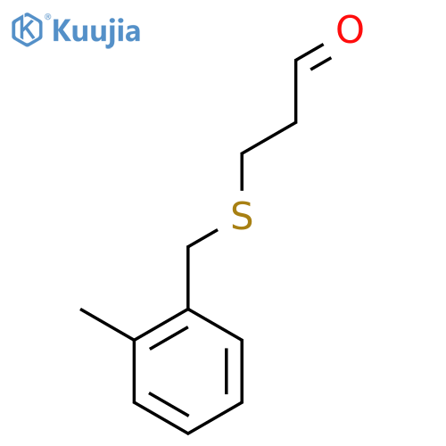 Propanal, 3-[[(2-methylphenyl)methyl]thio]- structure