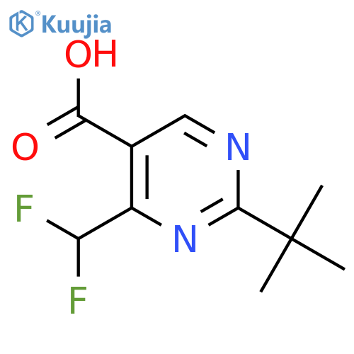 2-(Tert-butyl)-4-(difluoromethyl)pyrimidine-5-carboxylic acid structure