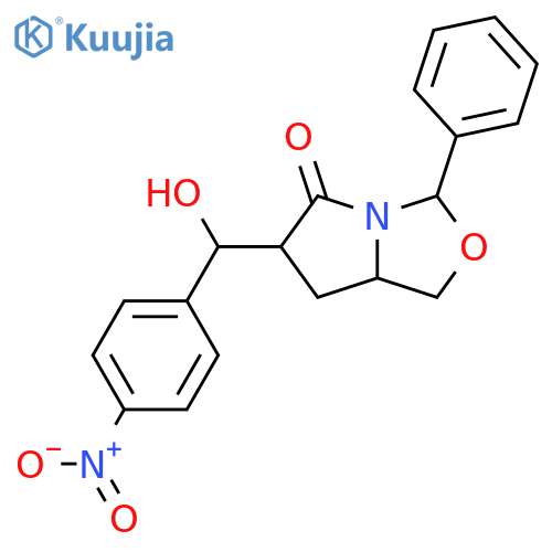 3H,5H-Pyrrolo[1,2-c]oxazol-5-one,tetrahydro-6-[hydroxy(4-nitrophenyl)methyl]-3-phenyl- structure