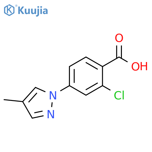 2-chloro-4-(4-methyl-1H-pyrazol-1-yl)benzoic acid structure