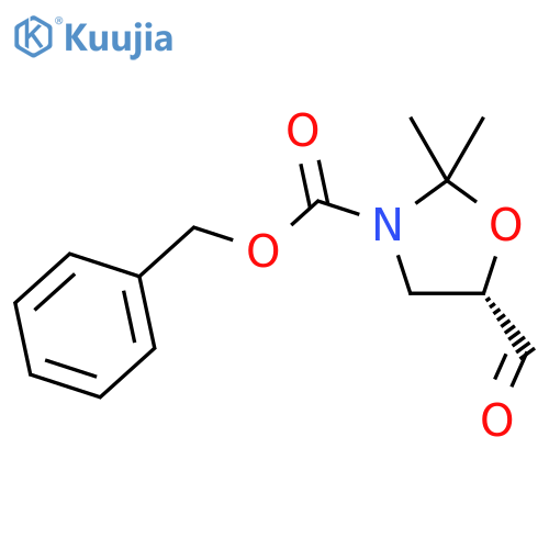 benzyl (5S)-5-formyl-2,2-dimethyl-1,3-oxazolidine-3-carboxylate structure