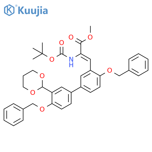 2-Propenoic acid, 2-[[(1,1-dimethylethoxy)carbonyl]amino]-3-[3'-(1,3-dioxan-2-yl)-4,4'-bis(phenylmethoxy)[1,1'-biphenyl]-3-yl]-, methyl ester, (2Z)- structure