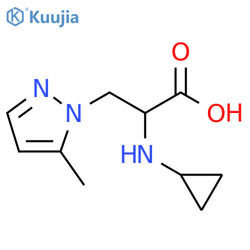 2-(cyclopropylamino)-3-(5-methyl-1H-pyrazol-1-yl)propanoic acid structure