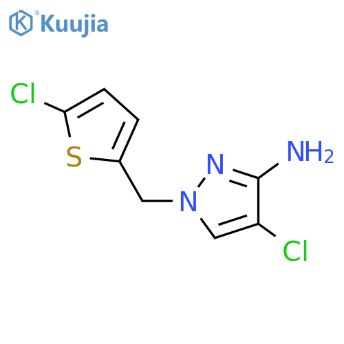 4-chloro-1-(5-chlorothiophen-2-yl)methyl-1H-pyrazol-3-amine structure