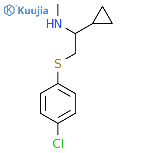 {2-(4-Chlorophenyl)thio-1-cyclopropylethyl}-methylamine structure