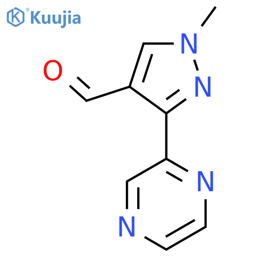 1-Methyl-3-(pyrazin-2-yl)-1H-pyrazole-4-carbaldehyde structure