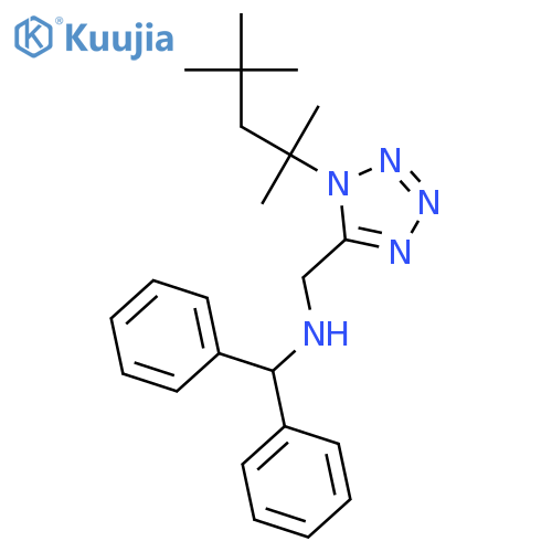 benzhydryl-[1-(1,1,3,3-tetramethylbutyl)-1H-tetrazol-5-ylmethyl]amine structure