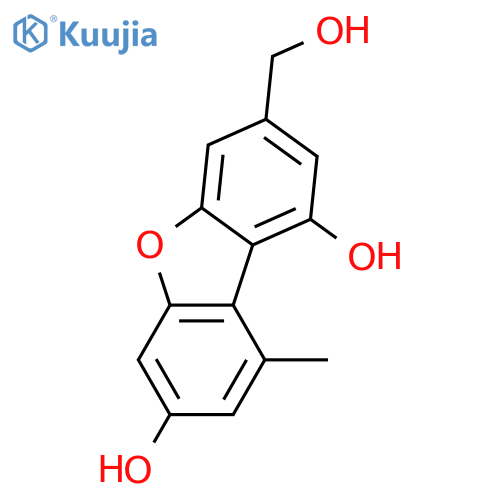 1,7-Dihydroxy-9-methyl-3-dibenzofurancarboxylic acid; 1'-Alcohol structure