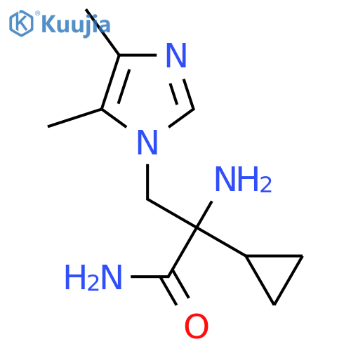 2-amino-2-cyclopropyl-3-(4,5-dimethyl-1H-imidazol-1-yl)propanamide structure