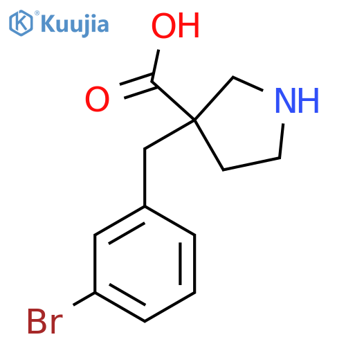 3-(3-bromophenyl)methylpyrrolidine-3-carboxylic acid structure