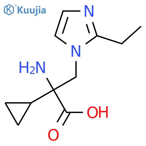 2-amino-2-cyclopropyl-3-(2-ethyl-1H-imidazol-1-yl)propanoic acid structure
