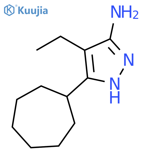3-cycloheptyl-4-ethyl-1H-pyrazol-5-amine structure