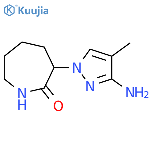 3-(3-amino-4-methyl-1H-pyrazol-1-yl)azepan-2-one structure