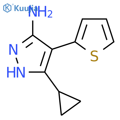 3-cyclopropyl-4-(thiophen-2-yl)-1H-pyrazol-5-amine structure