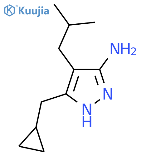 3-(cyclopropylmethyl)-4-(2-methylpropyl)-1H-pyrazol-5-amine structure