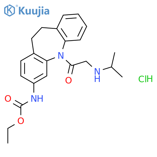 ethyl {5-[N-(1-methylethyl)glycyl]-10,11-dihydro-5H-dibenzo[b,f]azepin-3-yl}carbamate hydrochloride structure