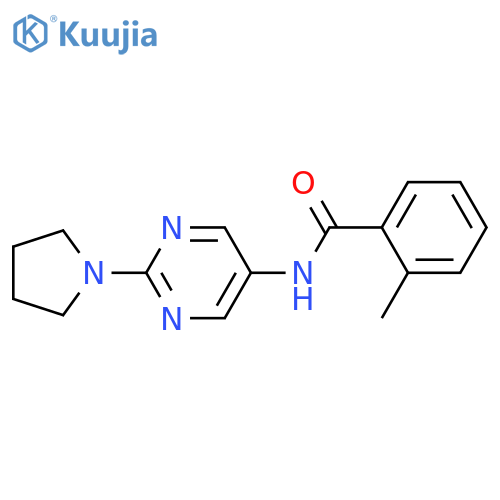 2-methyl-N-2-(pyrrolidin-1-yl)pyrimidin-5-ylbenzamide structure